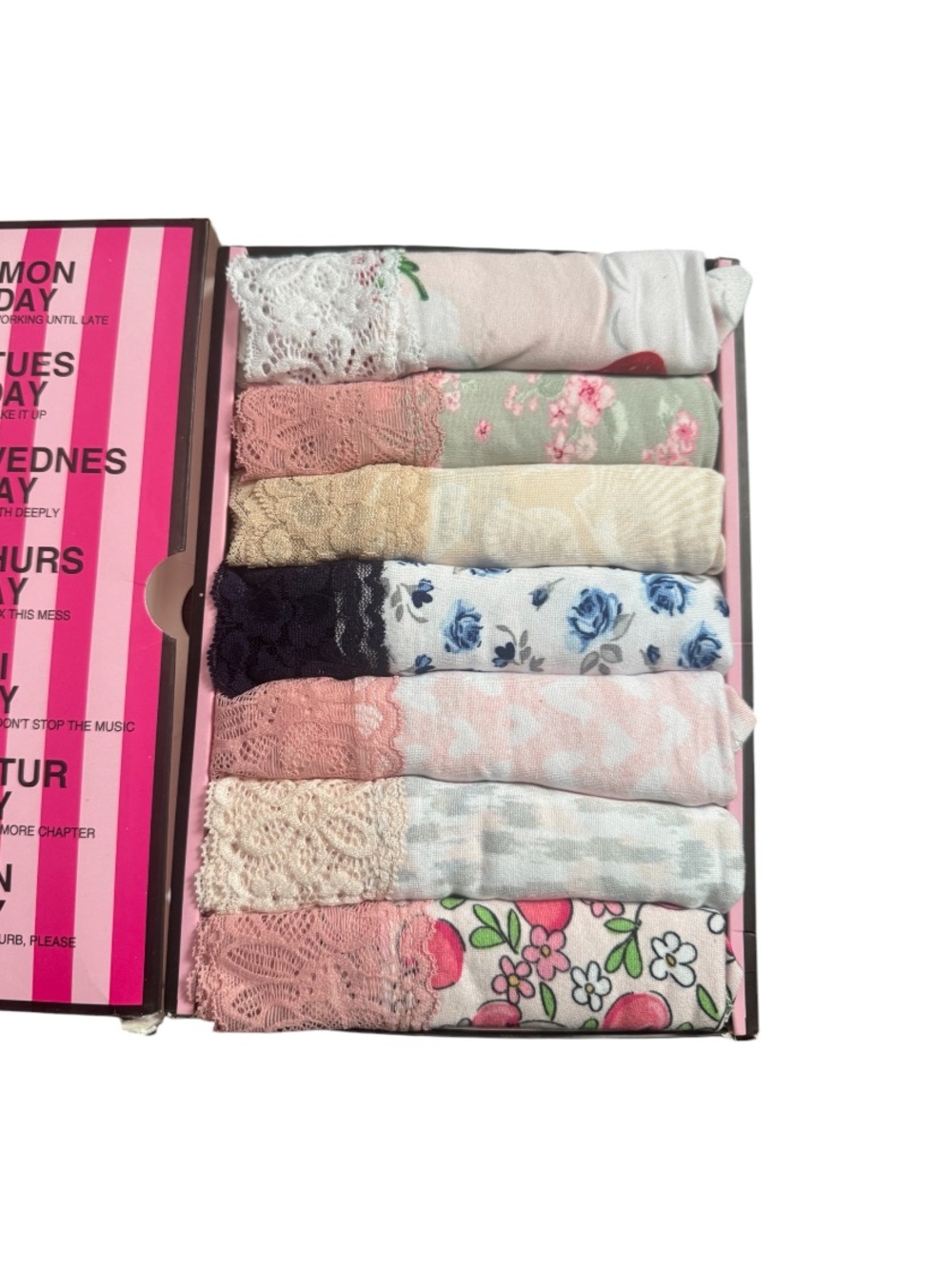 VICTORIA'S SECRET Panties 7-Day Mystery Pack Assorted Colors & Designs size L